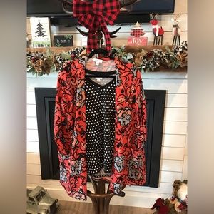 LuLaRoe Medium Caroline Cardigan with LuLaRoe Large Christy. EUC.